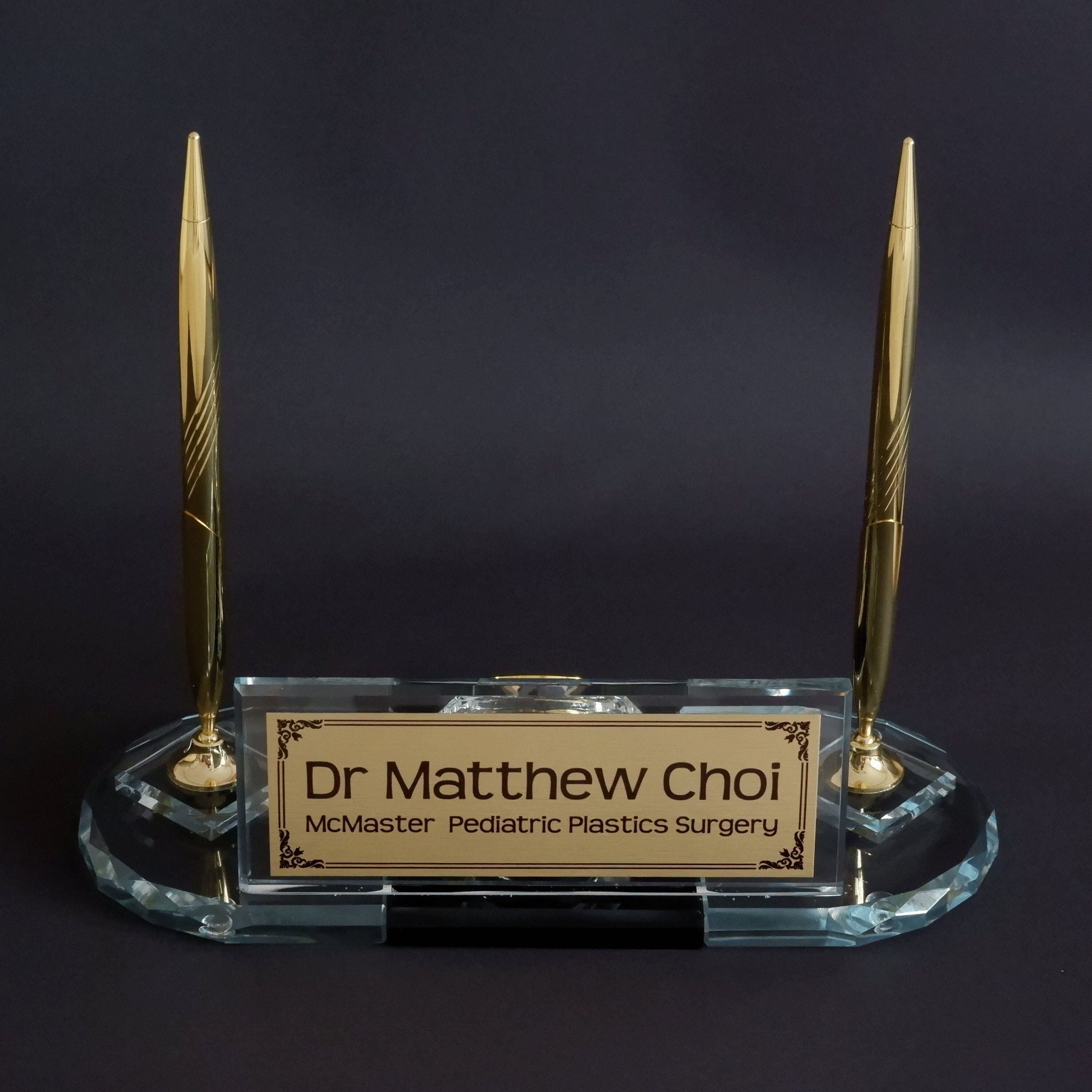 Oval Desk Name Plates With Pen Holder Oval Desktop Nameplate Etsy