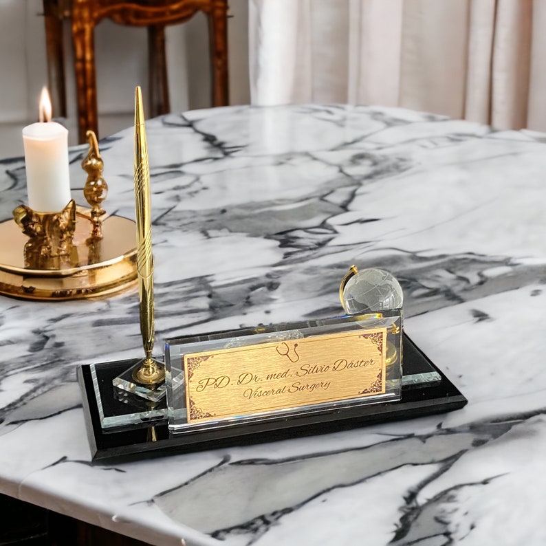 Personalized Doctor Desk Name Plate Desktop Sign Pen Holder Etsy