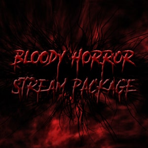Animated Bloody | Horror Twitch Overlay Package - Screens, Alerts, Webcam, Stinger Transition, Panels, Banner - Paranormal - Stream Pack