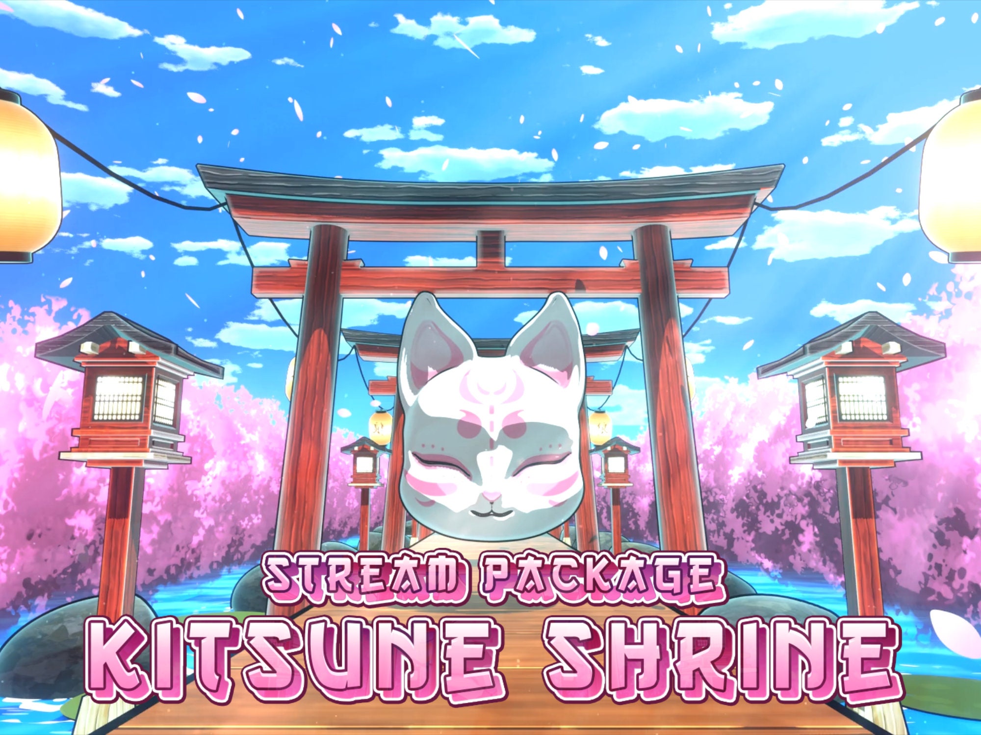 Kitsune Shrine Animated Twitch Overlay Package | Japanese Stream Pack ...