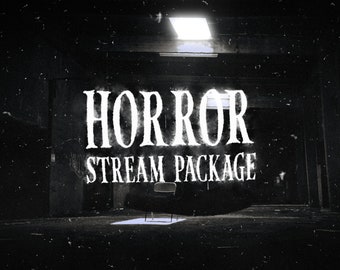 Pack d'incrustations d'horreur animées Twitch - écrans, alertes, webcam, transition Stinger, panneaux, bannière - paranormal, goth, effrayant - pack de diffusion