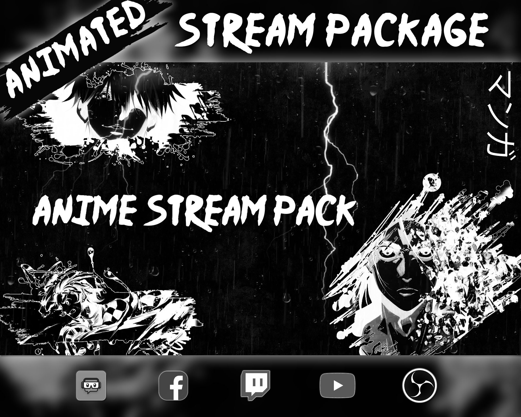 Animated Anime Twitch Overlay Package Dark Themed Screens - Etsy Ireland Animated Anime Twitch Overlay Package Dark Themed Screens - Etsy Ireland