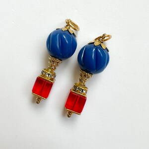 Hot air balloon earring charms. 4th of July earrings. Detachable charms for hoop earrings.