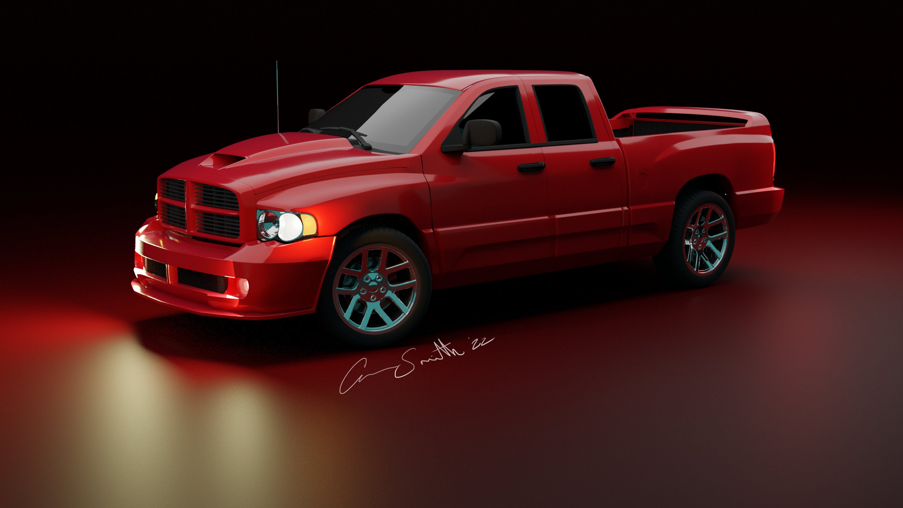 Limited Run and Signed Updated Render of a Ram SRT10 Pickup Etsy