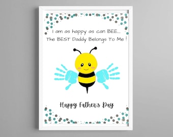 Happy Fathers Day Handprint Craft Art, Keepsake Gift for Daddy, Fathers Day Craft Activities, DIY,Personalized Gift,Daycare,Kindergarten,Dad