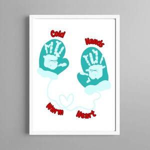 Christmas Handprint Art Craft, Footprint Art, Christmas Craft for Kids Baby Toddler, Memory Keepsake, Printable for Preschool, Reindeer, DIY