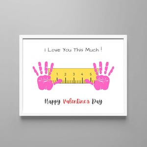 Valentinstag Handabdruck Kunst, ich liebe dich so viel Handabdruck Kunst Handwerk, DIY Handwerk Karte für Kinder Baby Kleinkind, Erinnerung Andenken druckbares Geschenk