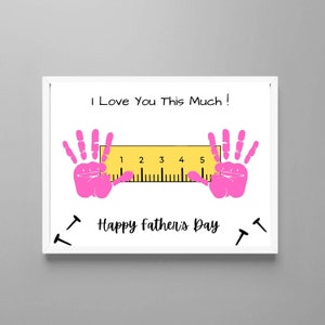 Manualidades con huellas de manos para el Día del Padre, Te quiero mucho, Regalo de recuerdo para papá, Manualidades para el Día del Padre, Guardería infantil