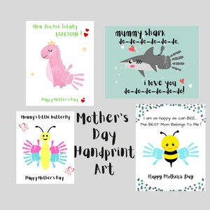 Happy Mothers Day handafdruk ambachtelijke kunst, aandenken cadeau voor moeder, Moederdag ambachtelijke activiteiten, DIY, gepersonaliseerd cadeau, kinderdagverblijf, kleuterschool, moeder