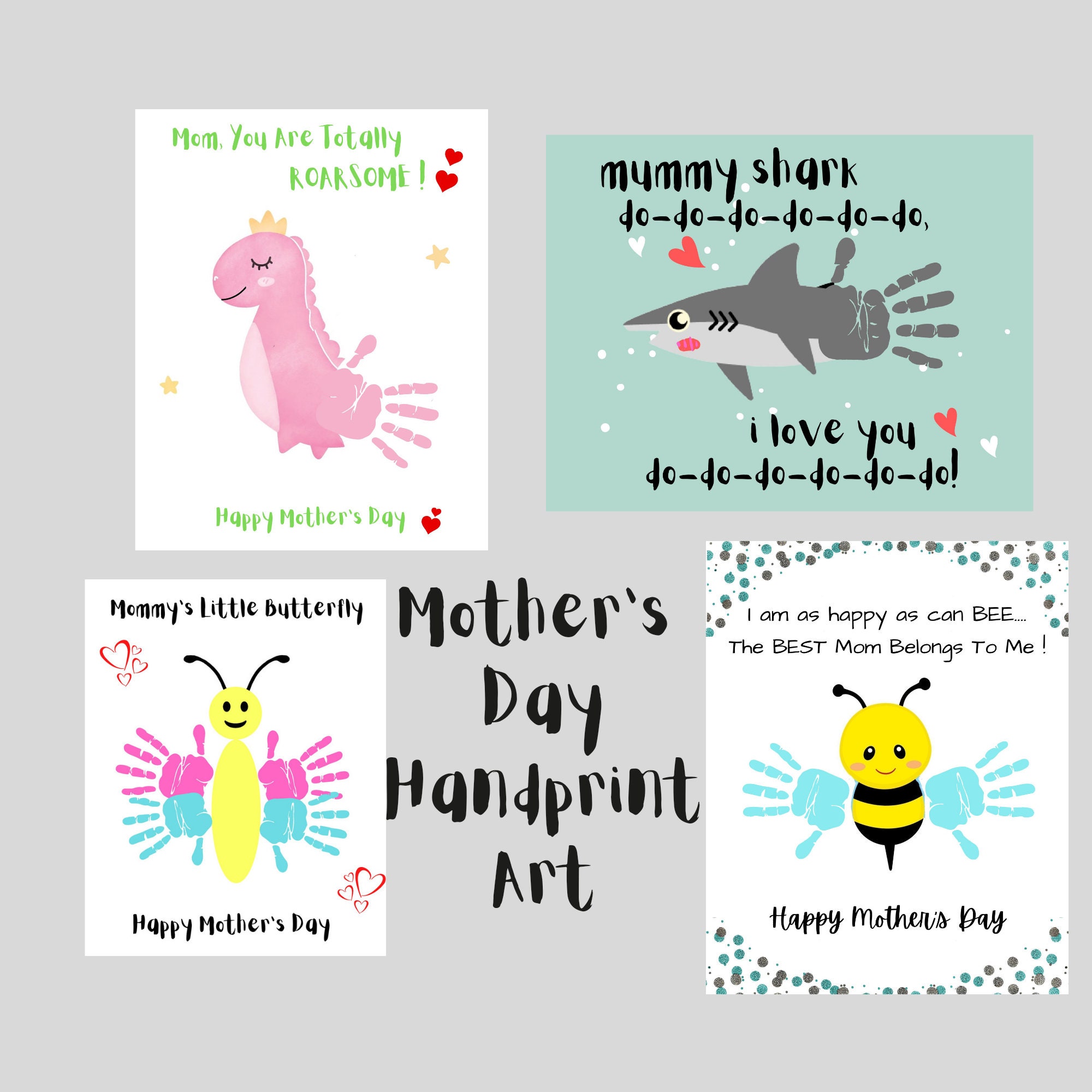 Mum you are totally Roarsome / Handprint Art / Kids Handprint