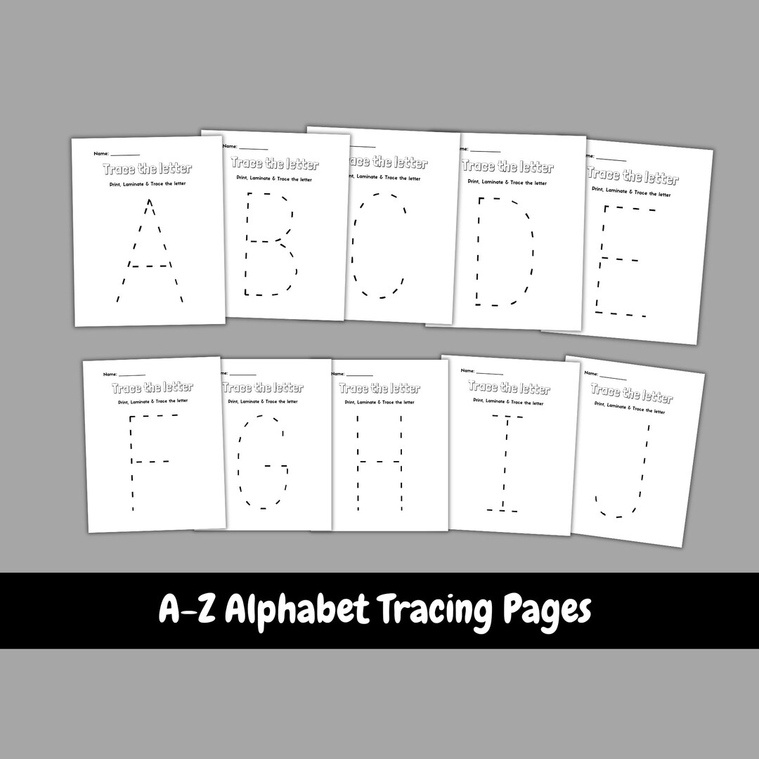 26 Printable Alphabet Tracing Worksheets, Trace the Uppercase Alphabet ...