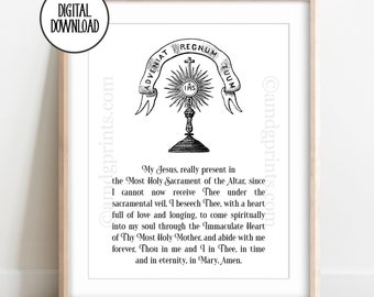 Spiritual Communion; Eucharistic Heart of Jesus; Catholic Printable