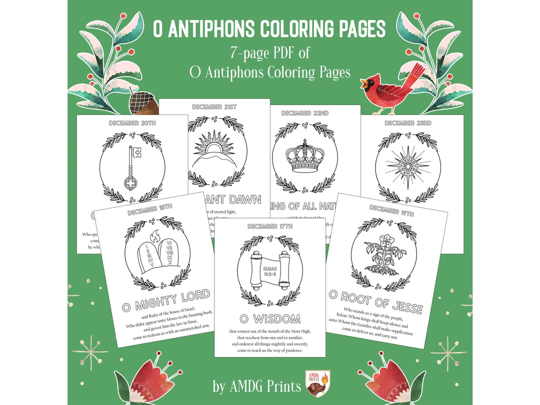 O Antiphons Coloring Pages ENGLISH - Etsy