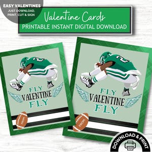 Téléchargement instantané imprimable Eagles Valentine, Fly Eagles Fly Valentine, école Saint-Valentin, 26 Barkley Eagles Football Philadelphie Saint-Valentin