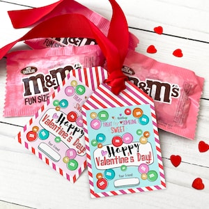 PRINTABLE Valentine Card, M&amp;M Valentine Card, Printable Classroom ...