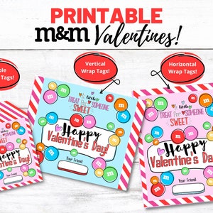 PRINTABLE Valentine Card, M&amp;M Valentine Card, Printable Classroom ...