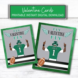 IMPRIMÍVEL Eagles Valentine Download instantâneo, Fly Eagles Fly Valentine, Easy School Valentine, Sports Eagles Football Philadelphia Valentines