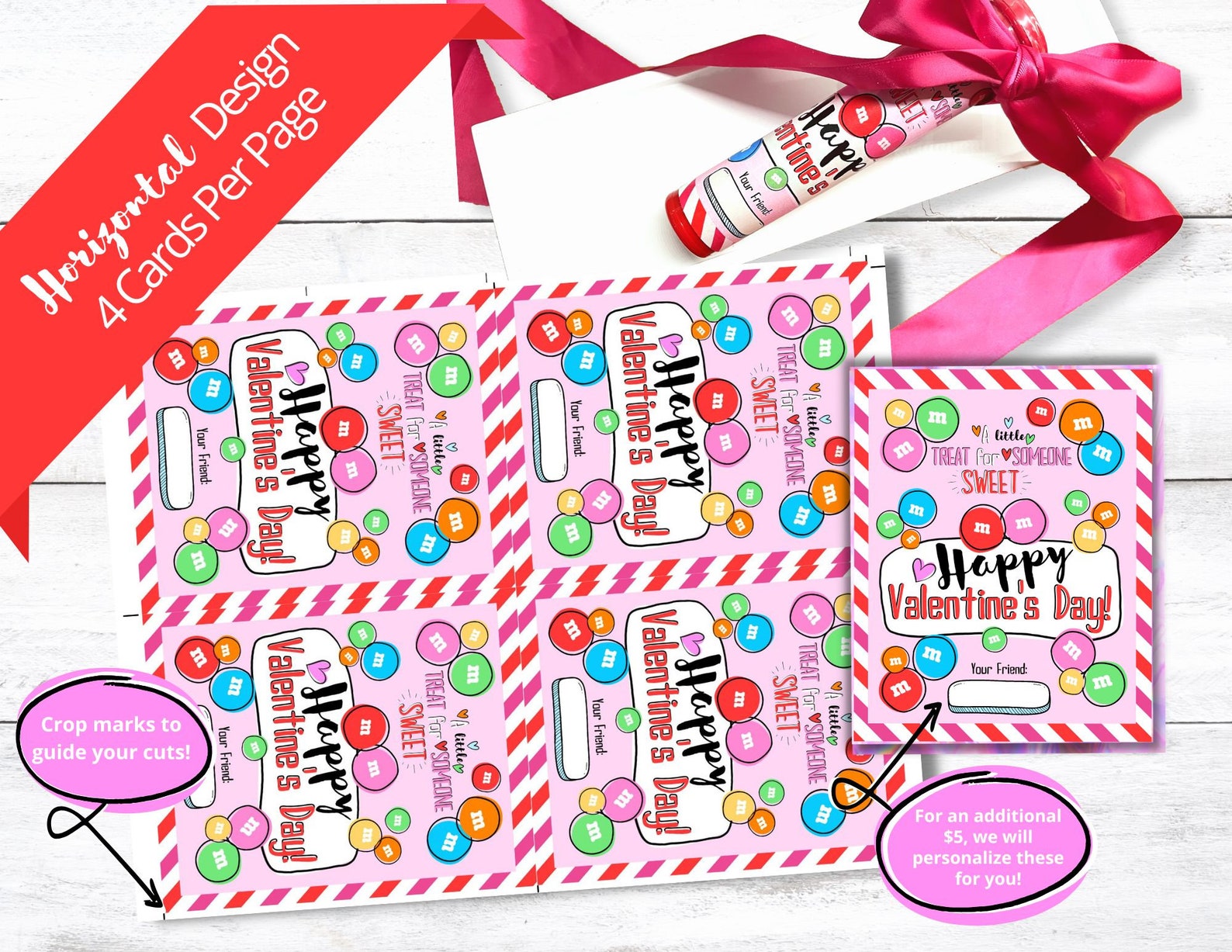 PRINTABLE Valentine Card M&amp;M Valentine Card Printable - Etsy