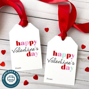 PRINTABLE Valentine Tags, Instant Download Printable Valentine Card, Classroom Valentines, School Valentines Favor Tag, Treat Tag, Gift Tag