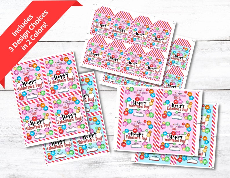 PRINTABLE Valentine Card M&amp;M Valentine Card Printable - Etsy