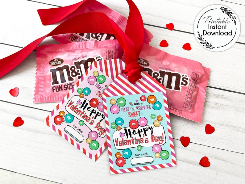 PRINTABLE Valentine Card M&amp;M Valentine Card Printable - Etsy