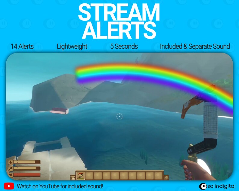 Rainbow Stream Alerts for Twitch, Cute Colorful Retro Lightweight ...