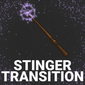 Magic Wand Stinger Transition, Magical Cute Animated Twitch Overlays, Fairy Kawaii YouTube Facebook and Kick Transitions for Streamers