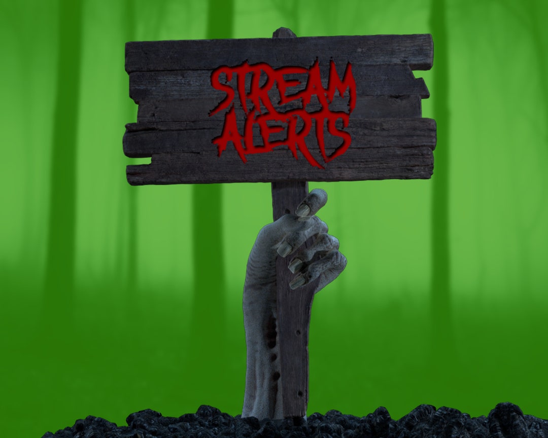 Zombie Alerts for Twitch Streams, Spooky Horror Halloween Themed