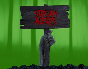 Zombie Alerts for Twitch Streams, Spooky Horror Halloween Themed Overlay, Animated Follower Subscriber Cheer Raid Donation Gift