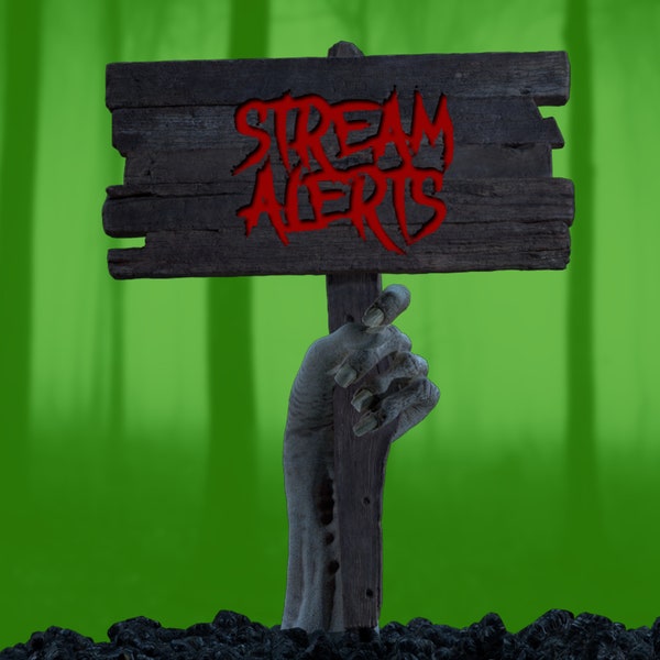 Zombie Alerts for Twitch Streams, Spooky Horror Halloween Themed Overlay, Animated Follower Subscriber Cheer Raid Donation Gift