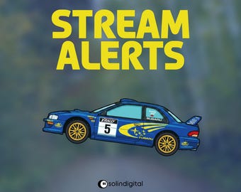 Rally Car Stream Alerts | Classic 90s WRC Style Car Animation | Racing Twitch Alerts | OBS Streamlabs Overlay | Streamer & VTuber Asset