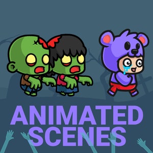 Graveyard Zombies Animated Scenes, BRB, Be Right Back, Starting Soon Twitch Overlays for Streamers, Spooky Scary Horror Halloween Cemetery