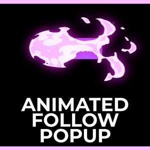 Animated Twitch Fire Follow Pop-up Overlay, Scalable, Easy to Implement with Mouse Click and Fire Sounds, Twitch Follow Lower Third, Pink