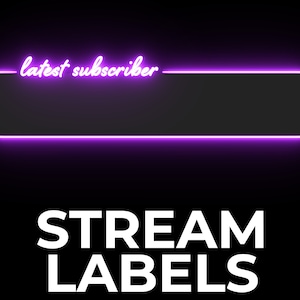 Animated Neon Stream Labels, Twitch Labels, Latest Follower Subscriber Tip  Cheer, Top Gifter Donation Cheer, Twitch Overlays for Streamers 