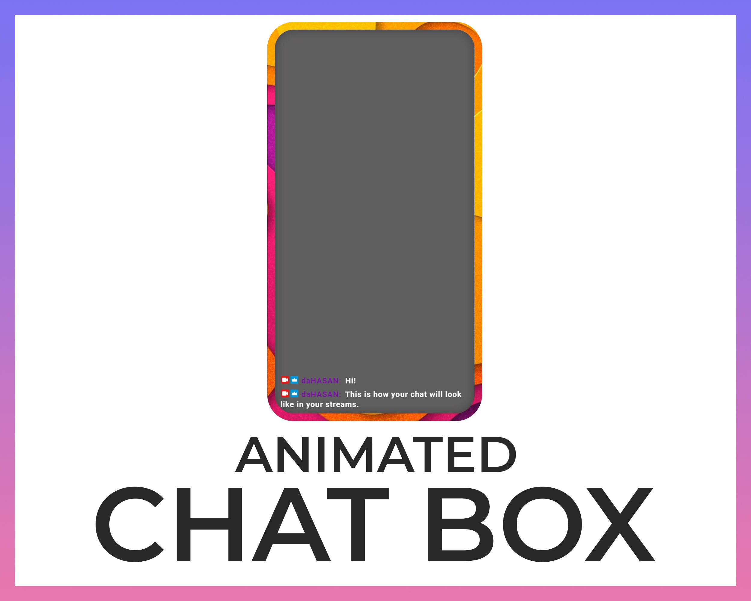 Animated Laser Just Chatting Twitch Overlay With Chat Box and 