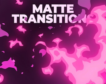May include: Pink and purple animated shapes with the text "MATTE TRANSITIONS" in white.