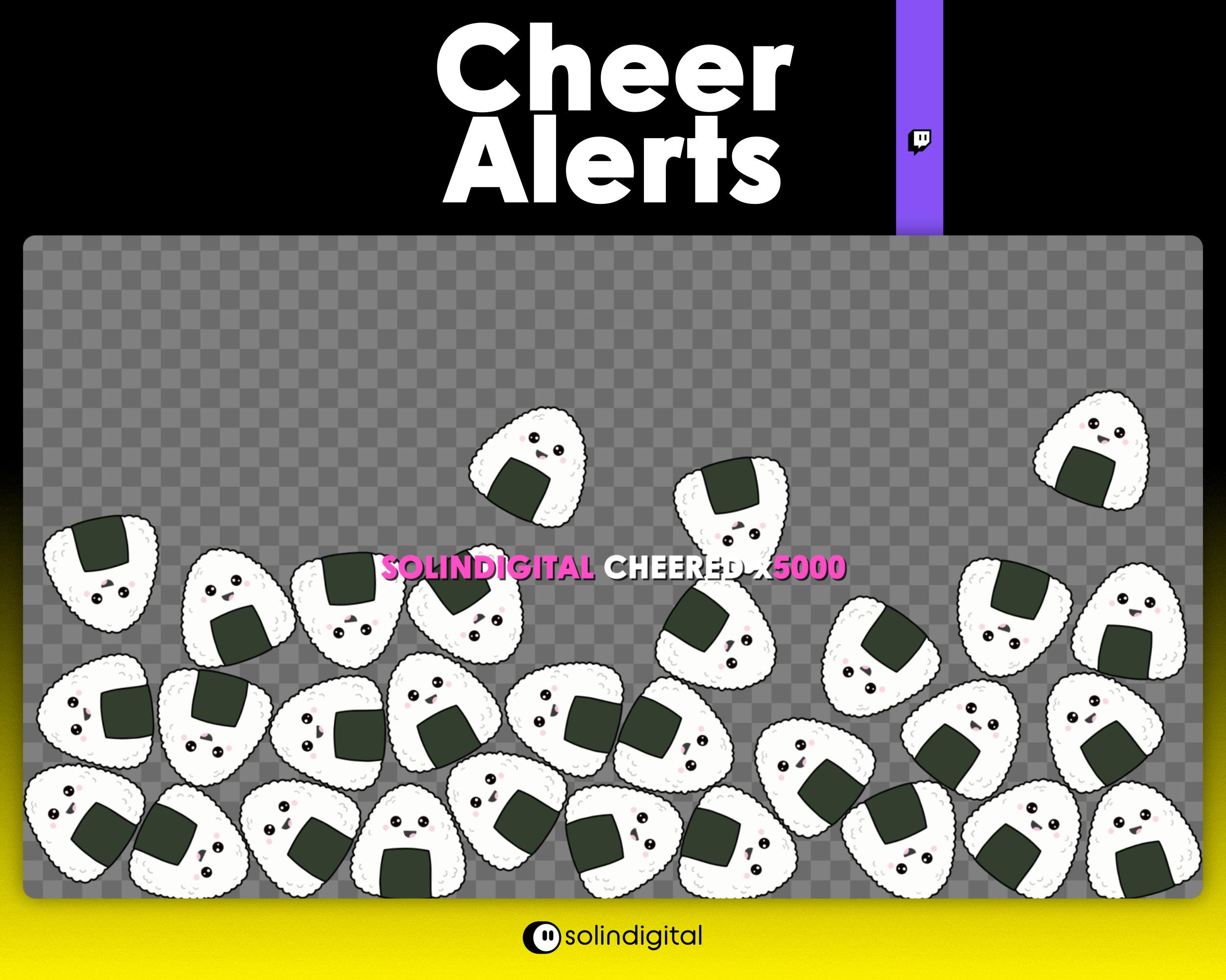 Onigiri Twitch Cheer Alerts | Cute Japanese Food Fall Bit Animation ...