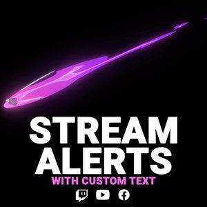 Meteor Animated Alerts with Custom Text, Comet Fall Impact and Fire Overlay for Twitch, YouTube and Facebook Streamers & VTubers, with Sound