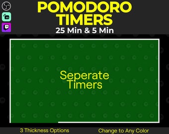 Pomodoro Timers for Stream, Loading Border, 25 Minutes Work or Study & 5 Minutes Break, Color Correction, Twitch YouTube Facebook and Kick