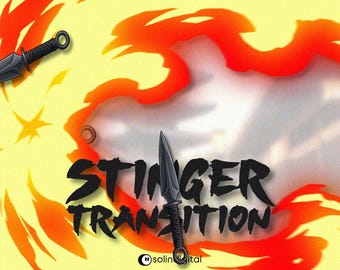 Fire Kunai Stinger Transition | Ninja Throw Explosive Fire Transition | Anime Stream Transition | OBS Streamlabs Overlay | VTuber Assets