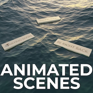 Ocean Animated Scenes, Be Right Back, BRB, Stream Starting and Ending Soon Animated Screens, Twitch Overlays for Streamers