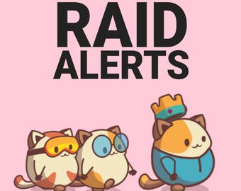 Cats Raid Alerts, Cute Chibi Host Kawaii Kitten Funny Animal Animated Overlay Assets, Twitch YouTube Facebook Kick Streamers & VTubers