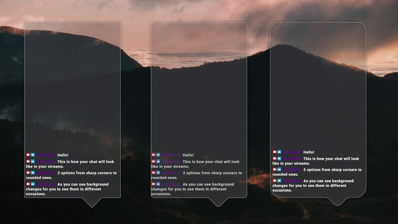 Twitch Chat Box, Scalable, Mix and Match Stream Overlays for OBS, Semi ...