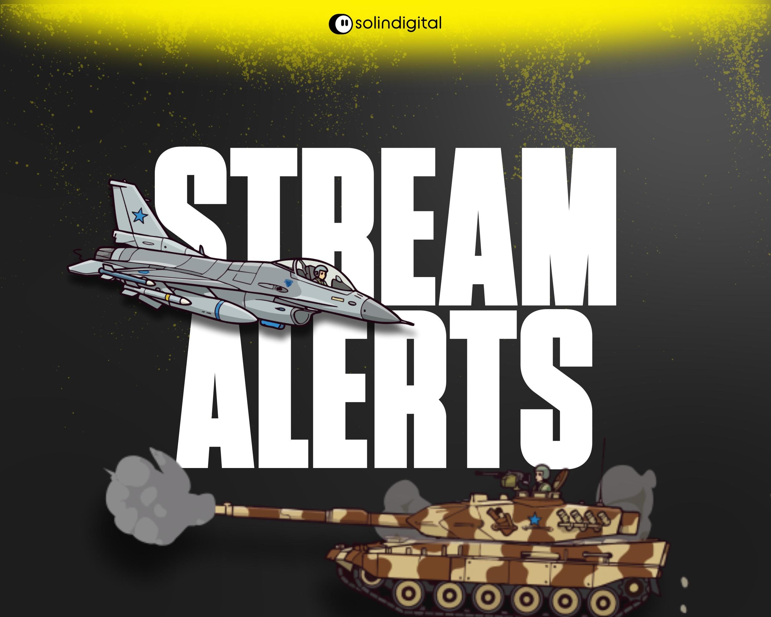 Gun Metal Stream Alert Example Battleground Stream Alerts, Tank Fighter Jet Soldier Military Overlays ...