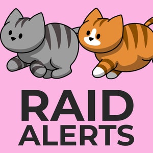 Cats Raid Alerts for Twitch Streamers, Chibi Cute Kawaii Funny Kittens Animated Stream Overlay for Twitch, YouTube, Facebook and Kick