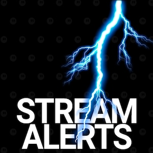 Lightning Strike Stream Alerts for Twitch, Electric Thunder Flash Animated Sound Overlays for YouTube Facebook and Kick, OBS and Streamlabs