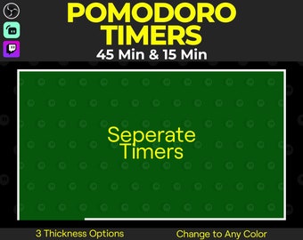 Pomodoro Timers for Stream, Loading Border, 45 Minutes Work or Study & 15 Minutes Break, Color Correction, Twitch YouTube Facebook and Kick