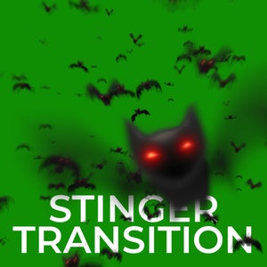 Bats Stinger Transition, Animated Twitch Overlays, Spooky Halloween Horror Twitch Transitions with Sound for Streamers,