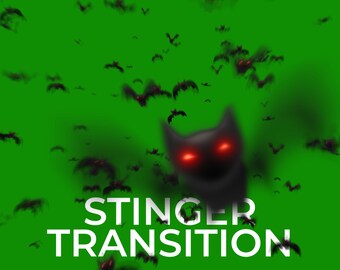 Bats Stinger Transition, Animated Twitch Overlays, Spooky Halloween Horror Twitch Transitions with Sound for Streamers,