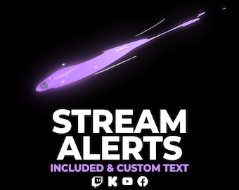 Meteor Stream Alerts, Comet Fall Impact Fire Overlay Sound Assets with Custom Text for Twitch, YouTube, Facebook, Kick Streamers & VTubers
